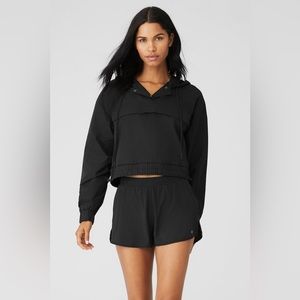 Alo International Anorak Hoodie - Black, Size Small